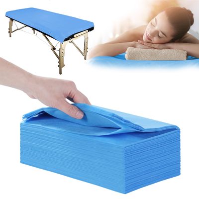 31" x 71" Disposable Bed Sheets for Massage Table Waterproof Massage Table Sheet Soft Non Woven Fabric SPA Bed Cover Breathable for Massage Beauty Tattoos 50PCS (Blue)