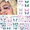 14 Sheets Glitter Butterfly Temporary Tattoos Sticker for Eye Face Makeup Decoration, Body art tattoo stickers Shiny Butterflies Waterproof Fake Tattoos for Women Girls Festival Party Eye Decor view 1