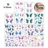 14 Sheets Glitter Butterfly Temporary Tattoos Sticker for Eye Face Makeup Decoration, Body art tattoo stickers Shiny Butterflies Waterproof Fake Tattoos for Women Girls Festival Party Eye Decor view 2