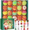 20-Pack Bath Balls with Surprises, Twenty Christmas Toys Inside, Natural Handmade Bubble Ball Set view 1