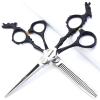 6/7 inch professional hair clipper set with stainless steel sharp scissors, easy to trim, suitable for barbers, hair salons, and more. (6 inch-2pc-B) view 1