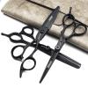 5.5/6-inch professional hair clipper set with sharp scissors, easy to trim, suitable for barbers, hair salons, and more. (6 inch-3pc-B) view 1