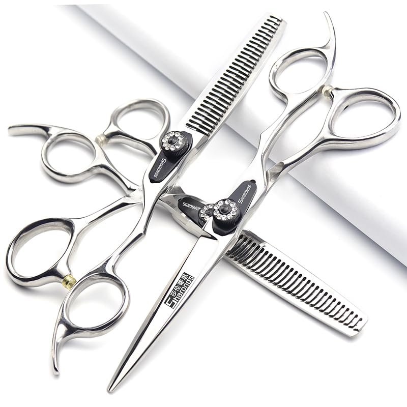 5.5/6-inch professional hair clipper set with sharp scissors, easy to trim, suitable for barbers, hair salons, and more. (6 inch-3pc-A)
