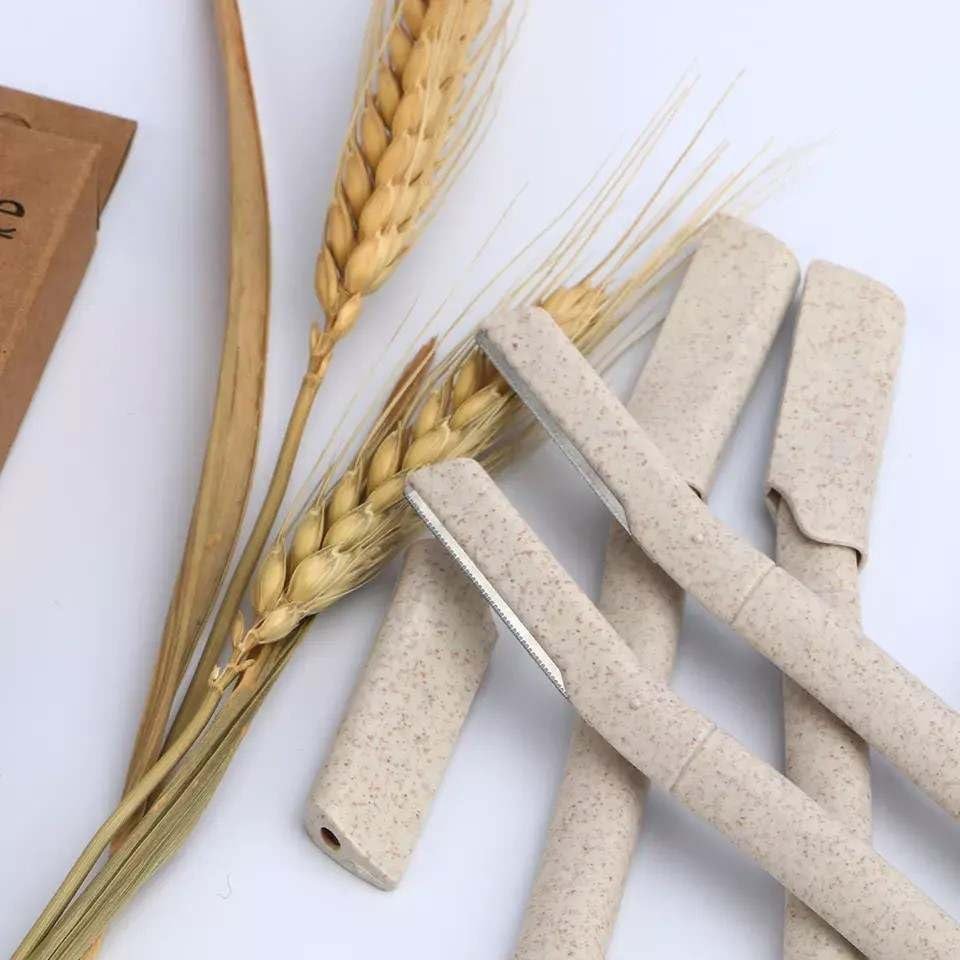 Eco-friendly Biodegradable Wheat Straw Facial Hair Remover Tool Derma Razor Eyebrow Razor - 3 Pack