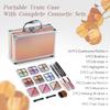 Color Nymph Beginner Makeup Kits For Teens With Train Case Included Full Makeup Kit Eyeshadow Palette Blushes Bronzer Highlighter Lipstick Brushes MirrorGold view 2