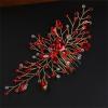 2pcs Red Zircon Hair Comb Hairpin Elegant Bride Bridesmaid Headwear Vintage Hair Pins Hair Sticks Hanfu Handmade Crafts view 3
