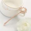 14K Gold Crystal Headpieces, Sparkle Flower Pearl Hairclip for Women, Shine with Stunning Hair Accessories Gift for Her (Style 2,Rose Gold) view 4