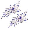 2pcs Blue Zircon Hair Comb Hairpin Elegant Bride Bridesmaid Headwear Vintage Hair Pins Hair Sticks Hanfu Handmade Crafts view 1
