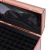CeRaBuRET Rolling Makeup Case With 3 Layers, Large Cosmetic Trolley with Locks, Make up Bag with dividers, Travel Makeup Rolling Case for Private Homes, Parties (Gold) view 3