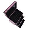 CeRaBuRET Rolling Makeup Case With 3 Layers, Large Cosmetic Trolley with Locks, Make up Bag with dividers, Travel Makeup Rolling Case for Private Homes, Parties (Pink) view 3