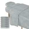 Oudain 6 Set Microfiber Massage Table Sheets Each Set Includes Massage Table Covers, Fitted Sheets, Face Cradle Covers (Light Gray) view 1