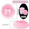 4Pcs Large Fluffy Powder Puff, White Powder Puff, Powder Puffs for Face powder, Ultra Soft Body Powder Puff, Soft Face Body Powder Puff, Washable Reusable Makeup Puffs(White/Pink) view 2