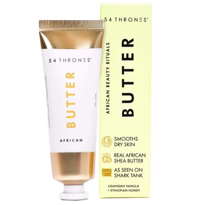 54 Thrones Mini African Beauty Shea Butter, Intensive Dry Skin Support, Moisturizing Body Butter for Women, Moisturizing Body Balm and Cream, Locks in Moisture, Ugandan Vanilla + Ethiopian Honey, 1 oz