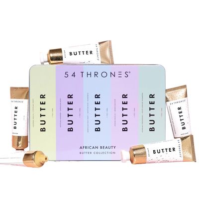 54 Thrones Oprah's Favorite Things: African Beauty Butter Collection Deluxe Tin, Intensive Dry Skin Support, Moisturizing Body Butter for Women, Locks in Moisture, 5-Piece Set, 1.7 oz each