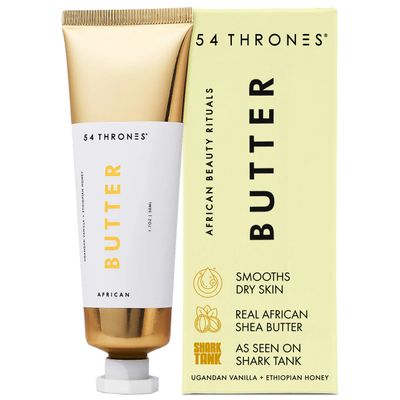 54 Thrones African Beauty Shea Butter, Intensive Dry Skin Support, Moisturizing Body Butter for Women, Moisturizing Body Balm and Cream, Locks in Moisture, Ugandan Vanilla + Ethiopian Honey, 1.7 oz