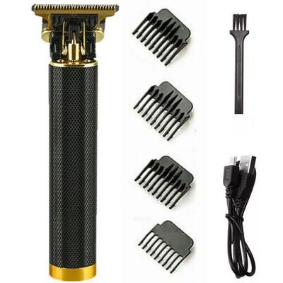 Amebee Electric Hair Clippers Men Beard Trimmer Grooming Kit Waterproof Rechargeable Professional Close Cutting T Blade Trimmer USB Rechargeable Cordless Guide Combs Barber Shaving Machine (Black)