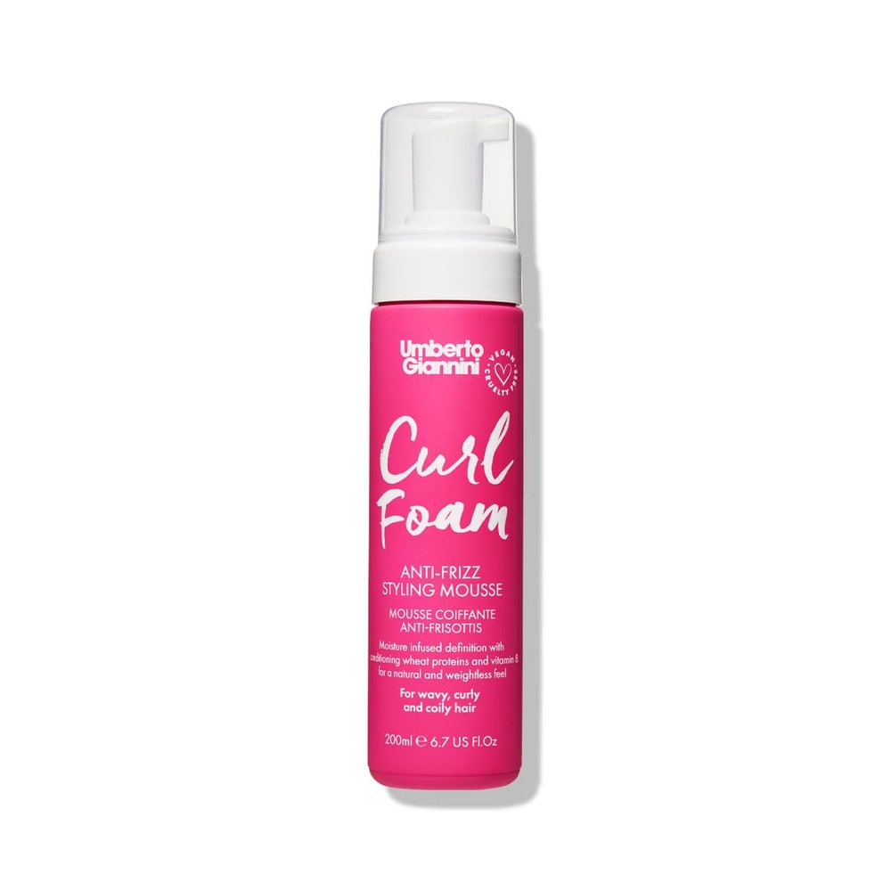Umberto Giannini Curl Foam 7 fl Oz - Anti-Frizz Hair Styling Curl Mousse for 2a-4c Curly, Wavy & Coily Hair - Vegan & Cruelty-Free