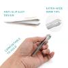 AUSOMTEK Beard & Hair Plucking Tweezers, Fine Eyebrow Tool, Stainless Steel, 10mm Tip, Anti-Slip Slot Design, Cyan PU Case view 4