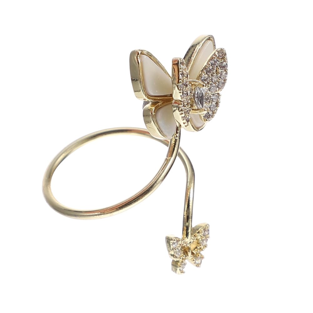 BIUDECO Butterfly Nail Ring for Women Adjustable Rhinestone Finger Nail Art Decoration Stylish Charm Jewelry for Parties Weddings and Daily Wear