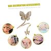 BIUDECO Butterfly Nail Ring for Women Adjustable Rhinestone Finger Nail Art Decoration Stylish Charm Jewelry for Parties Weddings and Daily Wear view 3