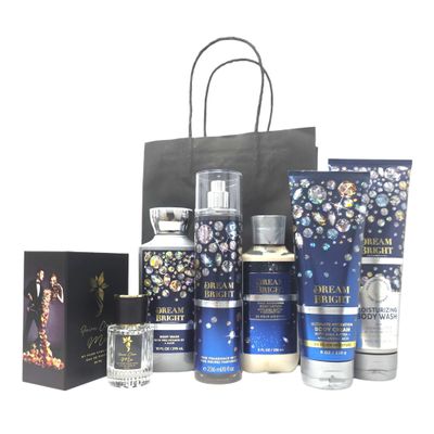 Bath and Body Dream Bright Gift Bundle Includes Fawn Over Me Perfume and Gift Bag (Dream Bright - Wash,Lotion,Gel,Cream,Mist)