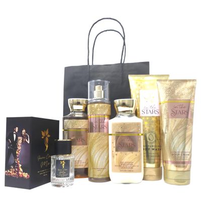 Bath And Body In The Stars Gift Bundle With Fawn Over Me Perfume And Gift Bag (Inthestars - Wash,Lotion,Gel,Mist,Cream)