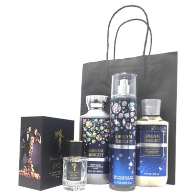 Bath and Body Dream Bright Gift Bundle Includes Fawn Over Me Perfume and Gift Bag (Dream Bright - Lotion,Gel,Mist)