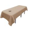 MWNAGO Massage Table Sheets,Massage Table Cover,Massage Linens, Massage Fitted Sheet, Massage Face Rest Cover with Hole, Sutiable for Beauty,Spa 55 * 95 in (Khaki with Hole) view 1