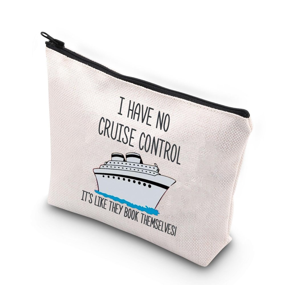 WCGXKO Cruise Control Cosmetic Case, Marble Print, Zipper Pouch for Makeup, Travel, Toiletries, 10 x 5 x 7 inches