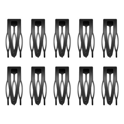 10 Pcs Double Grip Hair Clips, Sightor Metal Snap Hair Clips Hair Barrettes for Women Hair Making Salon Supplies Hair Accessories (Black)