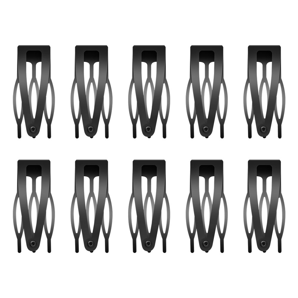 10 Pcs Double Grip Hair Clips, Sightor Metal Snap Hair Clips Hair Barrettes for Women Hair Making Salon Supplies Hair Accessories (Black)