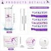 Junkin 3 Pcs Gymnastics Gifts for Women Include Stainless Steel Tumbler with Straw Makeup Bag Elastics Hair Ties for Gymnastics Lover(Purple) view 2