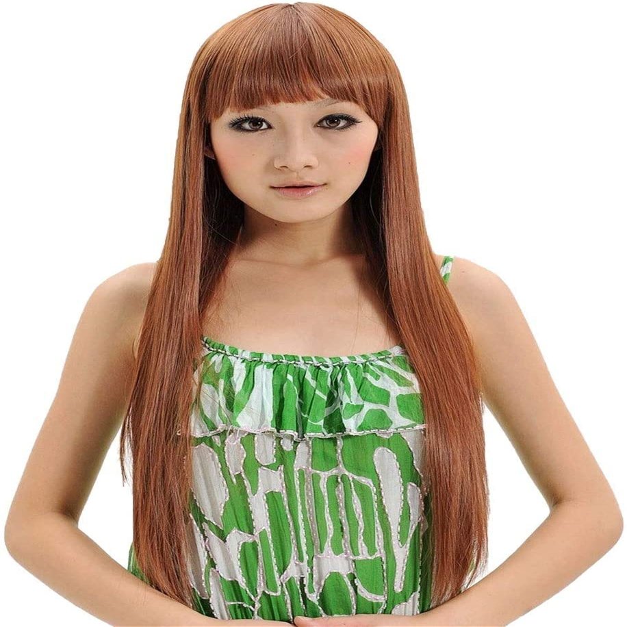ArQray Wigs Long Wave Wig Blending Repair face Long Straight Hair Light Brown Wig Fashion Wigs Synthetic Curly Hair Wig Party Role Playing