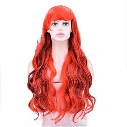 ARQRAY Wigs Gifts for Women Natural Full Wig Long Wave Wig Synthetic Heat-Resistant Two Color Mixed high-Temperature Wire Wig Liu Qi Scroll
