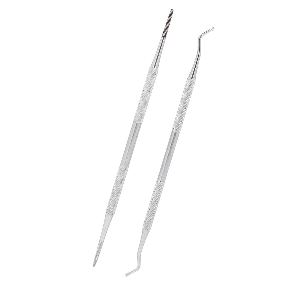 2pcs Stainless Steel Ingrown Toenail Tools | Dual Ends Nail File Cleaner Prevent Ingrown Nail Clean and Polish Nails