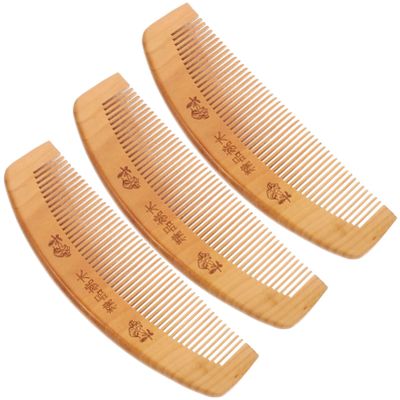 3pcs Wood Comb Exquisite Comb Hair Combs Dense Toothed Comb Hairdressing Comb Hair Detangling Combs No Static Comb Wide Tooth Comb Wood Hair Comb Hotel Comb Comb Large Wooden