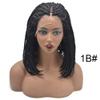 Healthlif Braided Wigs For Black Women Lace Front Braided Wigs Premium Kanekalon Synthetic Braid Wig Hand Tied Knotless Box Braided Wigs Soft Cornrow Braided Hair Wigs 16 Inches (#1B) view 2