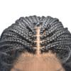 Healthlif Braided Wigs For Black Women Lace Front Braided Wigs Premium Kanekalon Synthetic Braid Wig Hand Tied Knotless Box Braided Wigs Soft Cornrow Braided Hair Wigs 16 Inches (#1B) view 3