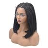 Healthlif Braided Wigs For Black Women Lace Front Braided Wigs Premium Kanekalon Synthetic Braid Wig Hand Tied Knotless Box Braided Wigs Soft Cornrow Braided Hair Wigs 16 Inches (#1B) view 4