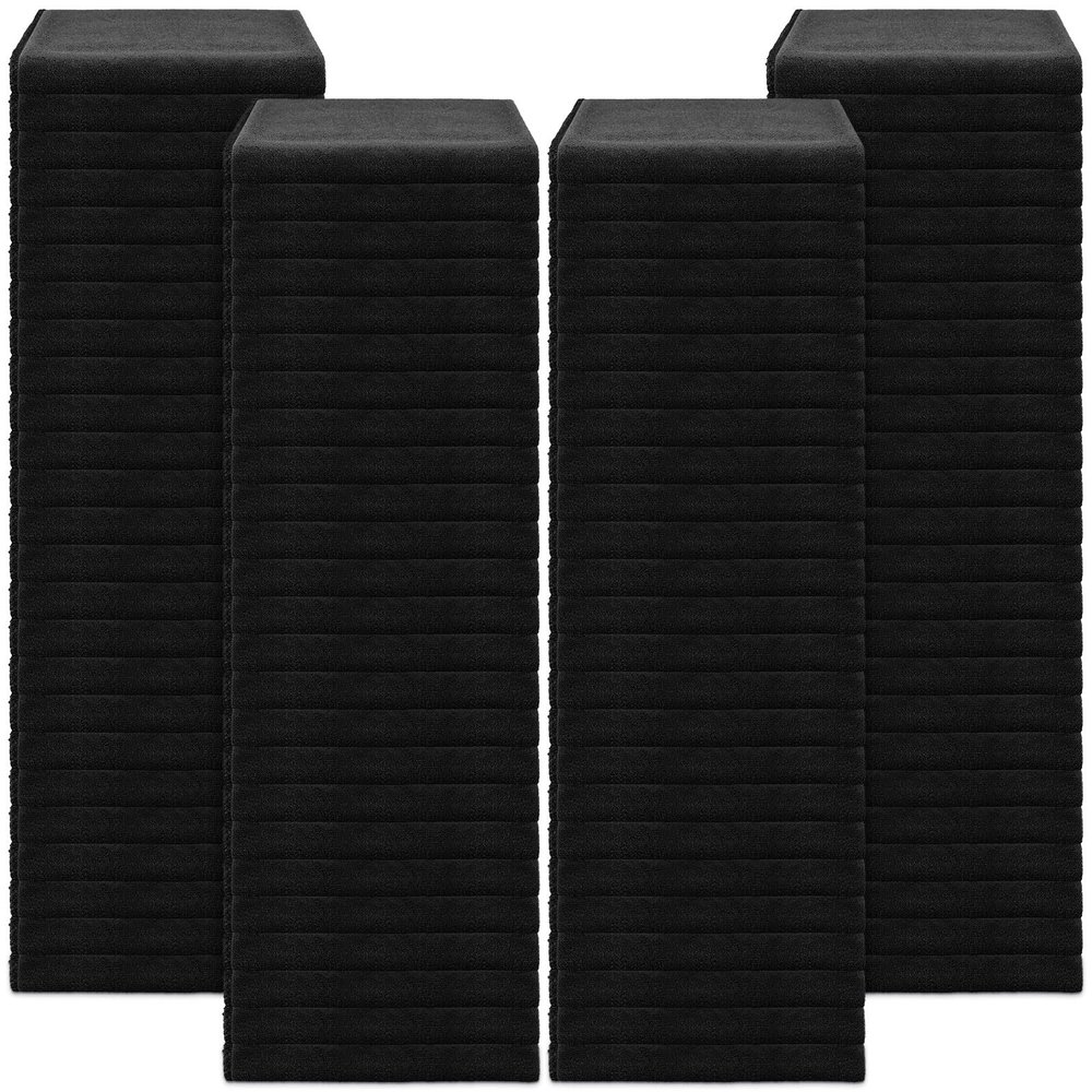 Newwiee 100 Pieces Large Black Microfiber Salon Towels Bulk 16 x 27 Inch Absorbent Hair Drying Towels Bleach Proof Hand Towels Salon Towels Set for Gym Bath Spa Shaving Shampoo Home
