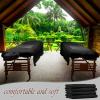 Oudain 8 Sets Soft Microfiber Massage Table Sheets Set 3 Piece Set Includes Massage Table Cover Fitted Sheet and Face Rest Cover(Black) view 3