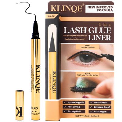 Black Eyeliner Eyelash Glue Liner, Magnetic Liner, Latex Free Lash Adhesive, Strong Hold, Glue Pen For Strip Lash, Magnetic Eyelashes, Smudge Proof, Eye Jewelry