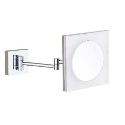 8-Inch Lighted Wall Mounted Makeup Mirror, Magnifying Wall Bathroom Mirror, Single-Sided, 360 Degree Swivel Rotation with Distortion Free View, 10.3-Inch Extension ( Color : Hardwired , Size : 3x )