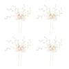 4pcs White Pearl Zircon Flower Hair Comb Hairpin Elegant Bride Bridesmaid Headwear Vintage Hair Pins Hair Sticks Hanfu Handmade Crafts view 1