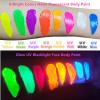 Go Ho UV Blacklight Neon Orange Face Body Paint,Water Based Bright Color Neon Fluorescent Body Paint with Cushion Applicator,Glow In The Dark Under UV Lighting Party Halloween Makeup Washable view 2