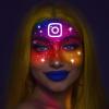 Go Ho UV Blacklight Neon Orange Face Body Paint,Water Based Bright Color Neon Fluorescent Body Paint with Cushion Applicator,Glow In The Dark Under UV Lighting Party Halloween Makeup Washable view 3