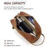 Toiletry Bag for Men or Women, Full Grain Leather Handcrafted Dopp Kit, Vintage Travel Leather Toiletry Travel Pouch, Large Cosmetic Bathroom Travel Shaving Bag, Fully Lined with Cotton Fabric view 2