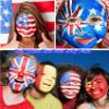 Go Ho Red White and Blue Face Body Paint Stick,Water Based Cream Washable Face Paint Clown Makeup,Easy to Use with Cushion Applicator,Halloween Cosplay SFX Makeup,4th of July Accessories view 2