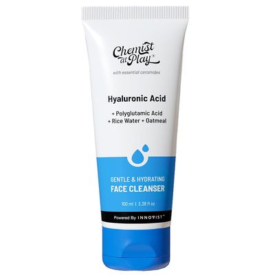 Chemist at Play Gentle & Hydrating Face Cleanser | Hydrates Dull & Dry Skin | Enriched with Vitamin E, Rice Water & Oatmeal | Removes Excess Oil & Dirt | For All Skin Types | For Men & Women | 100ml