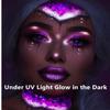 Go Ho UV Blacklight Neon Purple Face Body Paint,Water Based Bright Color Neon Fluorescent Body Paint with Cushion Applicator,Glow In The Dark Under UV Lighting Party Halloween Makeup Washable view 3